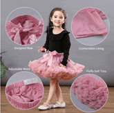 Dusty Pink Fluffy Layered Tutu Skirt -  Girls Ballerina Pettiskirt, Fluffy Children Ballet Skirts.